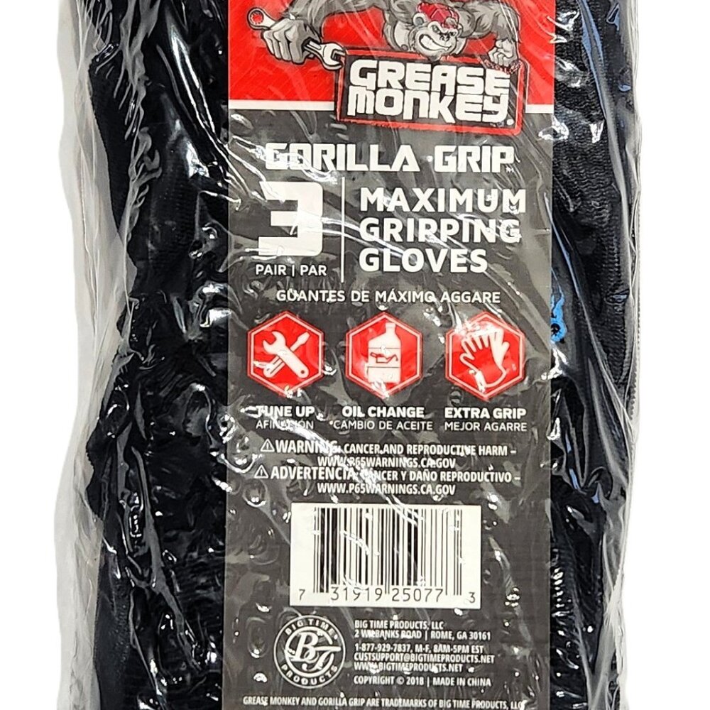 Grease Monkey Gorilla Grip Large Maximum Grip Work Gloves (3-Pack)